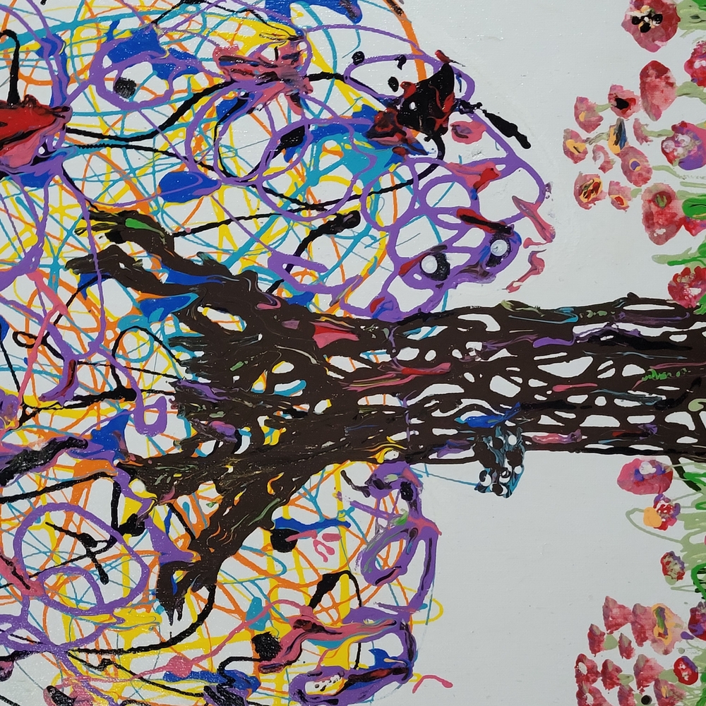 Abstract Multicolor Tree Art Canvas POETS TREE - Picture 3 of 6